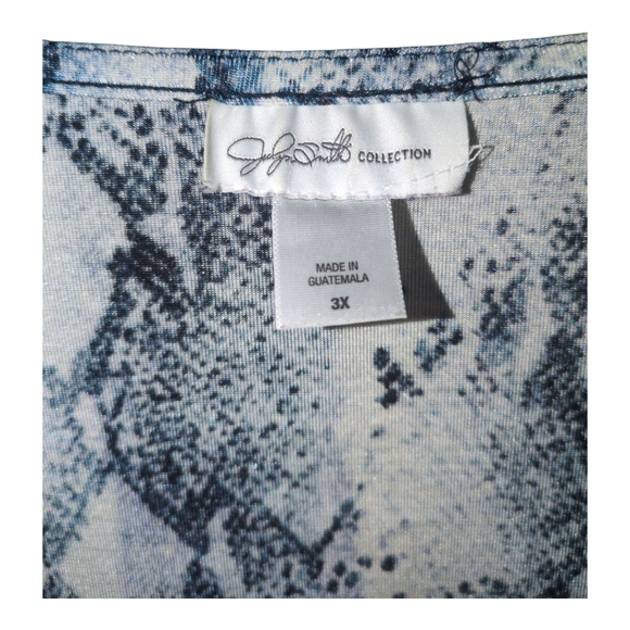 Jaclyn Smith Women's Blue Snake Print Cowl neckline blouse - Picture 2 of 4